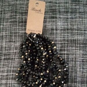 Black and Gold Beaded Necklace